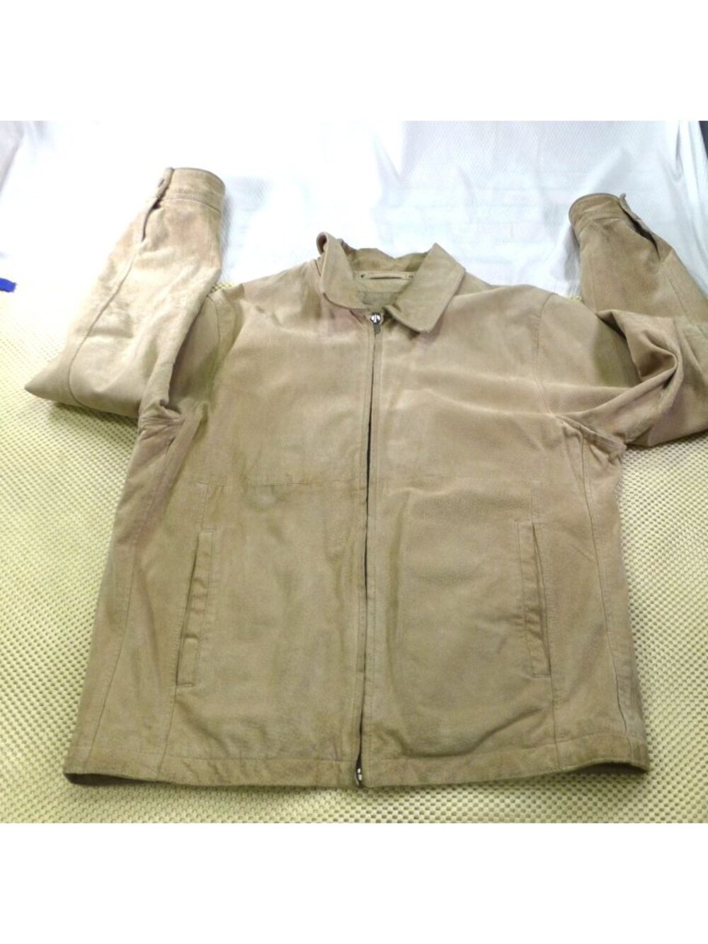 VTG Wilsons Leather Womens Tan Suede Jacket M Genuine Leather Full Zip Classic S